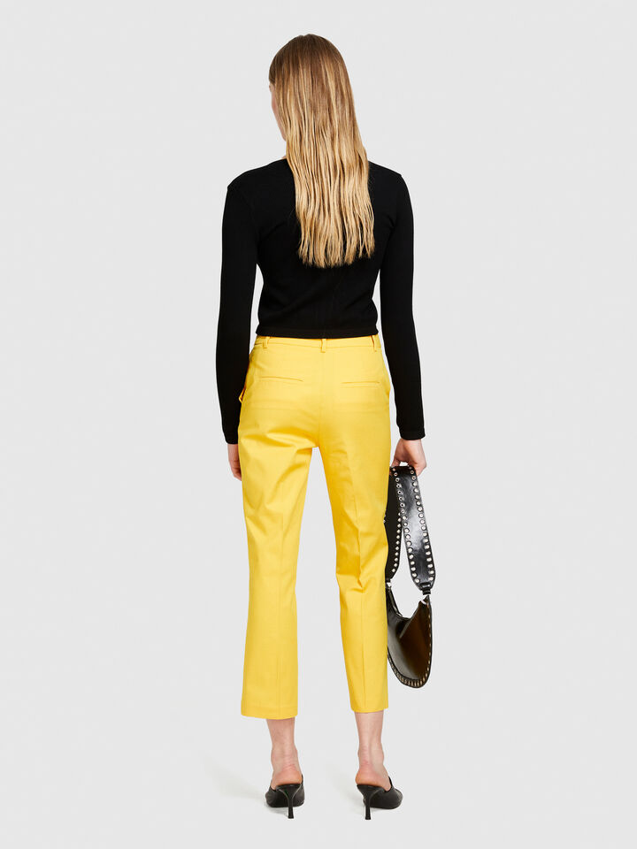High-waisted trousers - women's high-waisted trousers - Yellow | Sisley image number 3